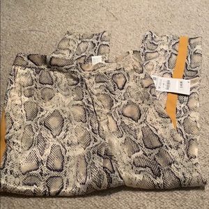 Zara satin snakeskin pants